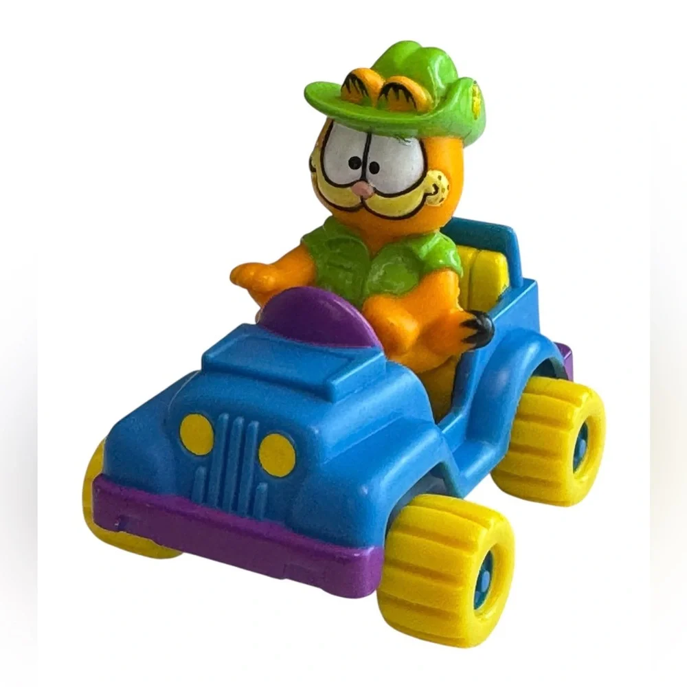 Vintage 1980's McDonalds Garfield Odie on Scooters Safari Jeep Happy Meal Toys
